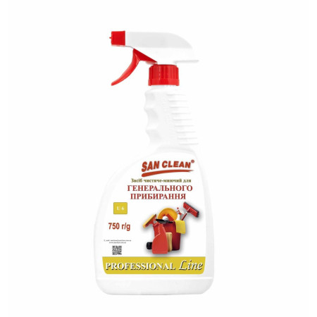 Засіб чистяче-миючий для генерального прибирання "PROFESSIONAL Line" SAN-CLEAN, 750 г