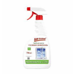 Засіб для чистки скляних поверхонь "PROFESSIONAL Line" SAN-CLEAN 750мл