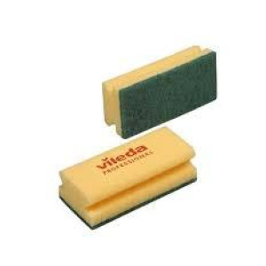 Губка середньої жорсткості Vileda Professional з зеленим абразивом, 1 шт